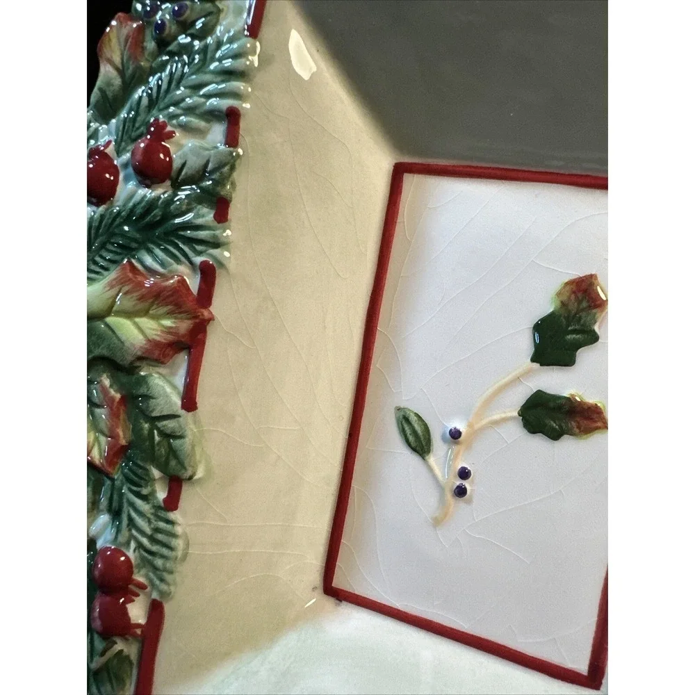 fitz and floyd winter holiday platter
